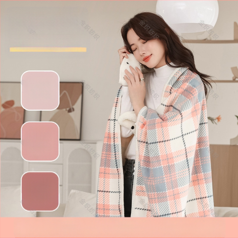 Daugiafunkcinė dvisluoksnė stora vilnonė skara-antklodė, laisvalaikio biuro antklodė, moteriška šilta skara-antklodė su sagtimi