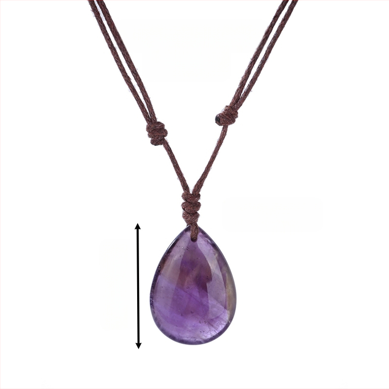 Piiriülene käsitsi kootud looduskivist kaelakee ripats ehtekivist kristall retro tilgakujuline Joker tehase hulgimüük