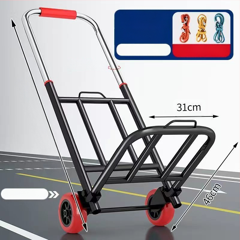 Saksa kvaliteediga väike käru kokkupandav auto kodukäitlus haagise ostlemine ostukäru kerge kaasaskantav pagas