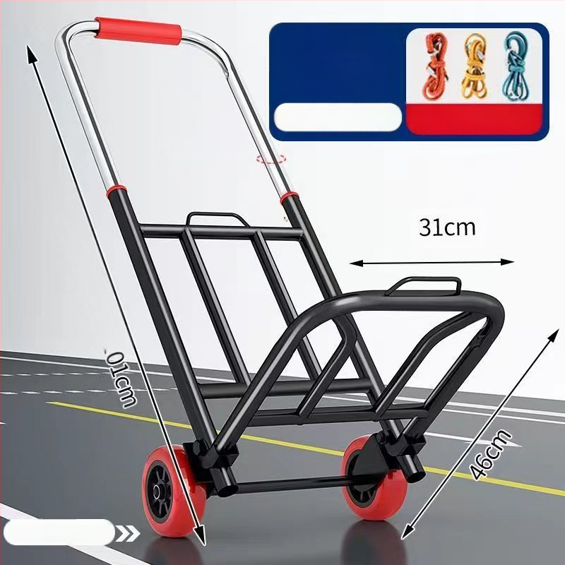 Saksa kvaliteediga väike käru kokkupandav auto kodukäitlus haagise ostlemine ostukäru kerge kaasaskantav pagas