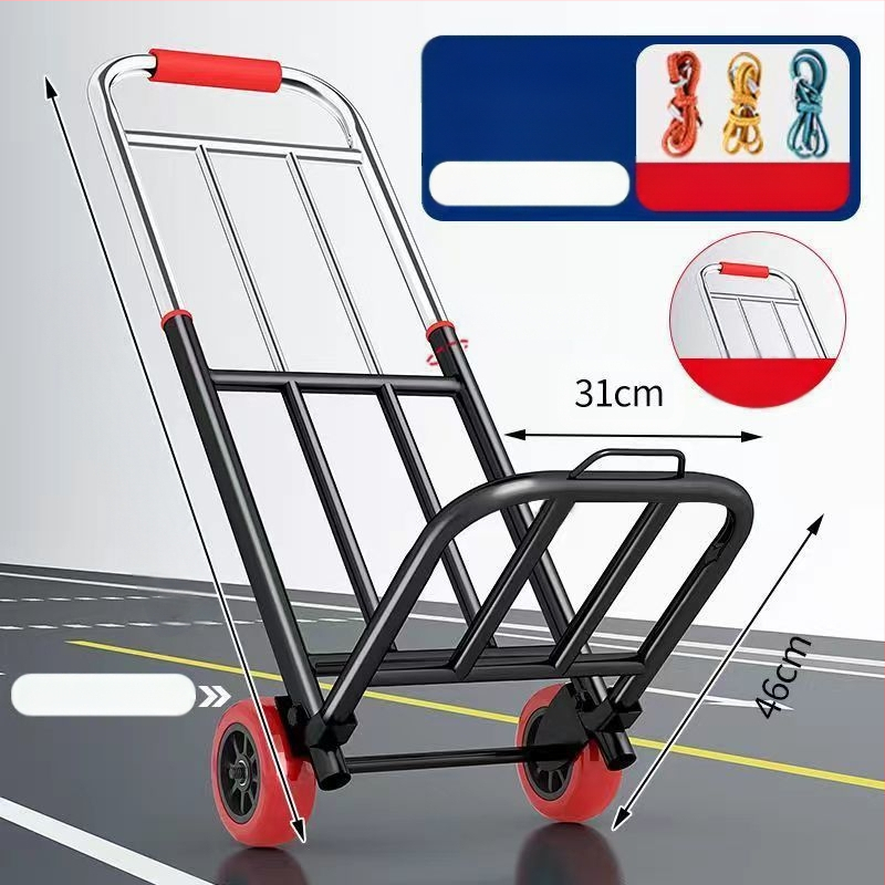 Saksa kvaliteediga väike käru kokkupandav auto kodukäitlus haagise ostlemine ostukäru kerge kaasaskantav pagas