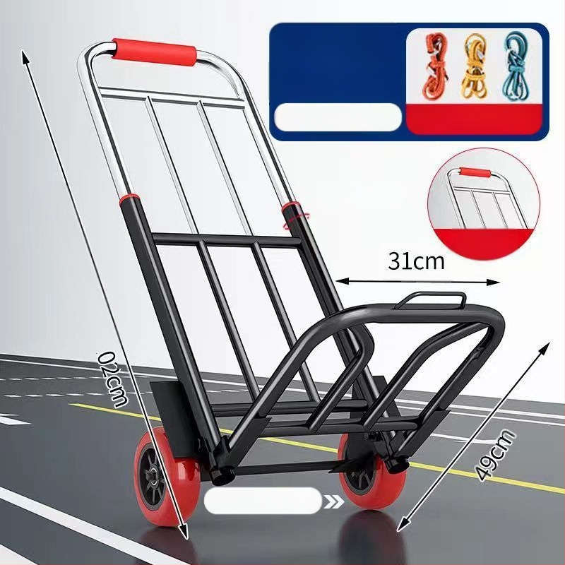 Saksa kvaliteediga väike käru kokkupandav auto kodukäitlus haagise ostlemine ostukäru kerge kaasaskantav pagas