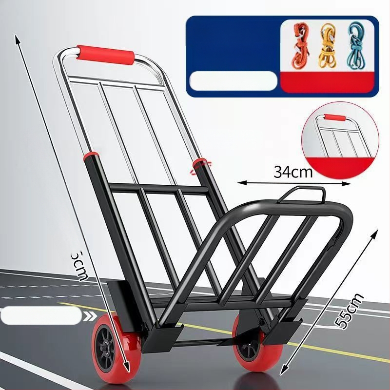 Saksa kvaliteediga väike käru kokkupandav auto kodukäitlus haagise ostlemine ostukäru kerge kaasaskantav pagas