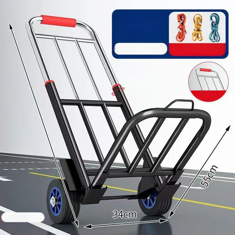 Saksa kvaliteediga väike käru kokkupandav auto kodukäitlus haagise ostlemine ostukäru kerge kaasaskantav pagas