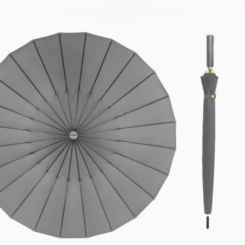 Голф чадър с дълга дръжка и водоустойчив капак, полуавтоматично отваряне и затваряне, автомобилен чадър с права дръжка, силен, устойчив на вятър, черен гумен слънцезащитен крем.