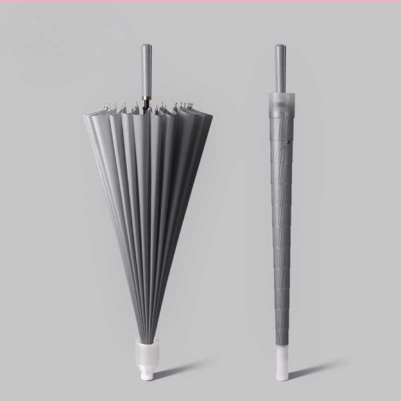 Голф чадър с дълга дръжка и водоустойчив капак, полуавтоматично отваряне и затваряне, автомобилен чадър с права дръжка, силен, устойчив на вятър, черен гумен слънцезащитен крем.