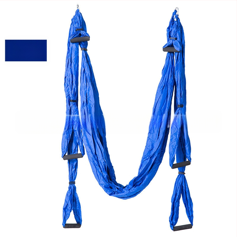 Rūpnīcas pieplūdes gaisa jogas šūpuļtīkls ar 6 rokturiem jogas studijā ar roku stāvēšanas fitnesa iekštelpu neelastīgu neilona audumu