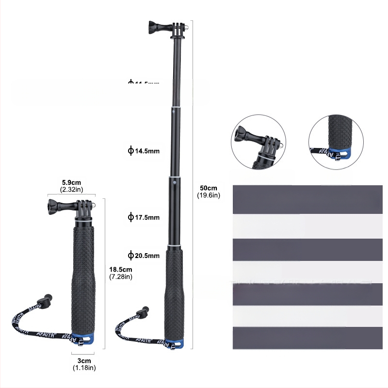 „Feiyu“ prailginimo strypas „Dajiang Vast“ mobiliojo telefono stabilizatorius universalus asmenukių lazdas sportinė kamera „gopro13“ delninis strypas