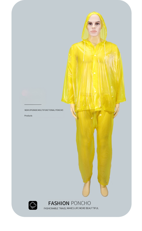 Sustorintas lietaus neperšlampamas lietpaltis ir kelnės, dviračio lietaus pončas, motociklo lietpaltis pristatymo motociklininkams, nepralaidus perpjautas lietpaltis