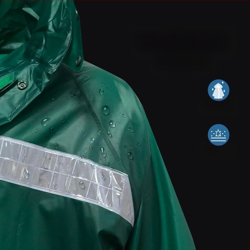 Sustorintas lietaus neperšlampamas lietpaltis ir kelnės, dviračio lietaus pončas, motociklo lietpaltis pristatymo motociklininkams, nepralaidus perpjautas lietpaltis