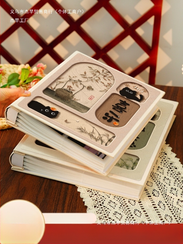Малък фотоалбум в китайски стил, възпоменателен албум с голям капацитет с вложки, 5-инчов, 6-инчов, 7-инчов полароид, 3-инчов семеен албум за растеж на бебета