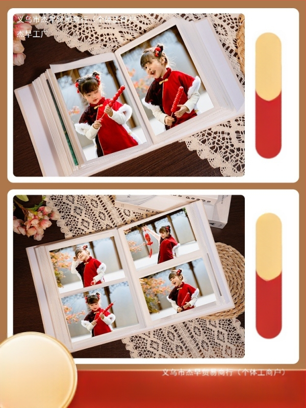 Малък фотоалбум в китайски стил, възпоменателен албум с голям капацитет с вложки, 5-инчов, 6-инчов, 7-инчов полароид, 3-инчов семеен албум за растеж на бебета