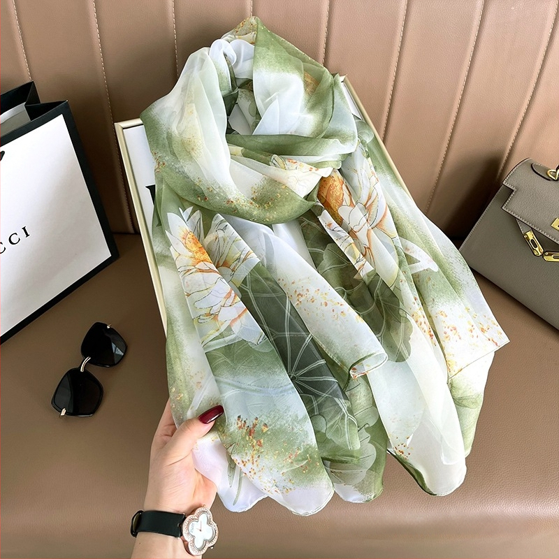 Šilkinis šalikas moterims, 2024 m. naujo stiliaus plonas vasaros vidurio rudens festivalio dovanų dėžutė, didelė skara mamai ir vyresnio amžiaus žmonėms