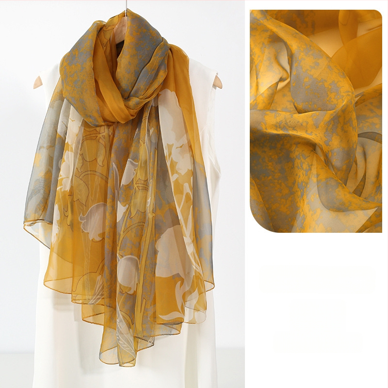 Šilkinis šalikas moterims, 2024 m. naujo stiliaus plonas vasaros vidurio rudens festivalio dovanų dėžutė, didelė skara mamai ir vyresnio amžiaus žmonėms