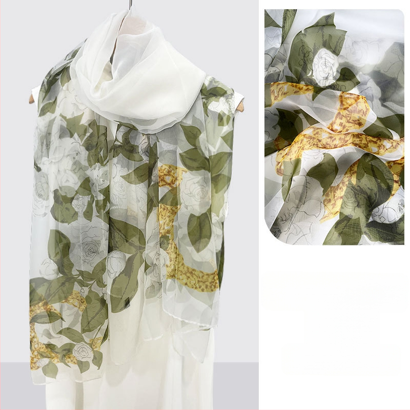 Šilkinis šalikas moterims, 2024 m. naujo stiliaus plonas vasaros vidurio rudens festivalio dovanų dėžutė, didelė skara mamai ir vyresnio amžiaus žmonėms