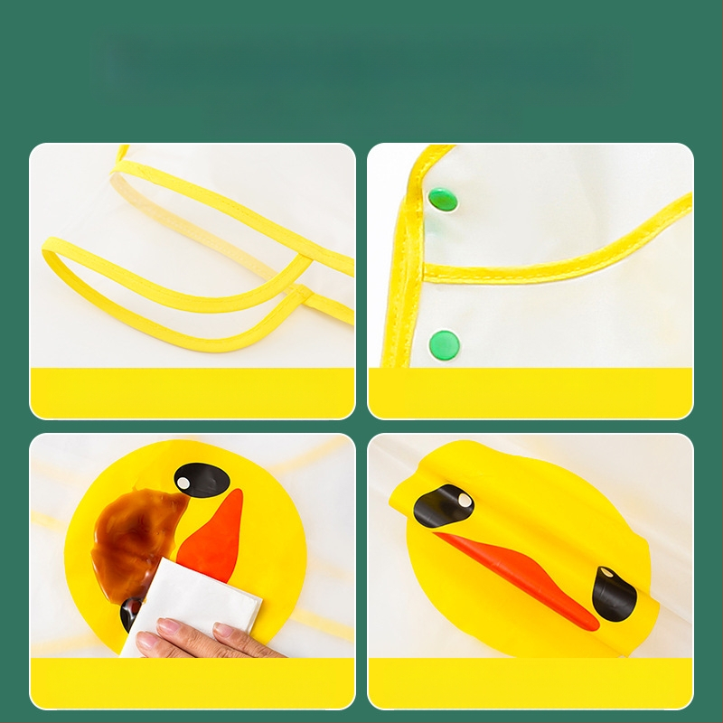 Детски дъждобран за момче, прозрачна козирка, жълто пончо с патица, удължен по цялото тяло, водоустойчив комплект за момичета с динозавърски мотиви