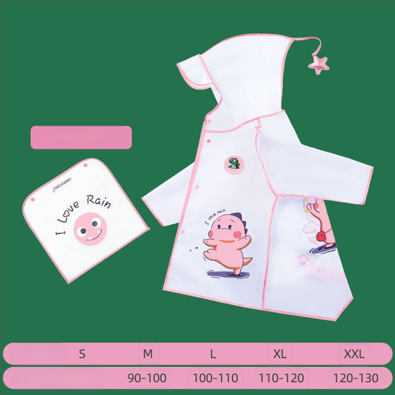 Детски дъждобран за момче, прозрачна козирка, жълто пончо с патица, удължен по цялото тяло, водоустойчив комплект за момичета с динозавърски мотиви