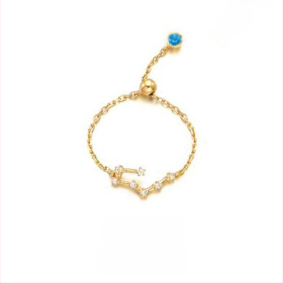 Dámsky strieborný prsteň s 925 v kórejskom štýle, módny, s diamantmi vsadenými, dvanástimi súhvezdiami, elegantný prsteň s svetelnými korálkami, ukazovák, dámsky prsteň J4963