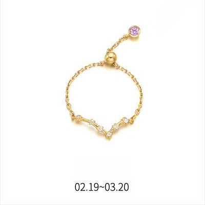 Dámsky strieborný prsteň s 925 v kórejskom štýle, módny, s diamantmi vsadenými, dvanástimi súhvezdiami, elegantný prsteň s svetelnými korálkami, ukazovák, dámsky prsteň J4963