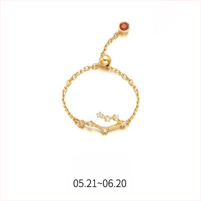 Dámsky strieborný prsteň s 925 v kórejskom štýle, módny, s diamantmi vsadenými, dvanástimi súhvezdiami, elegantný prsteň s svetelnými korálkami, ukazovák, dámsky prsteň J4963