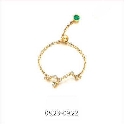 Dámsky strieborný prsteň s 925 v kórejskom štýle, módny, s diamantmi vsadenými, dvanástimi súhvezdiami, elegantný prsteň s svetelnými korálkami, ukazovák, dámsky prsteň J4963