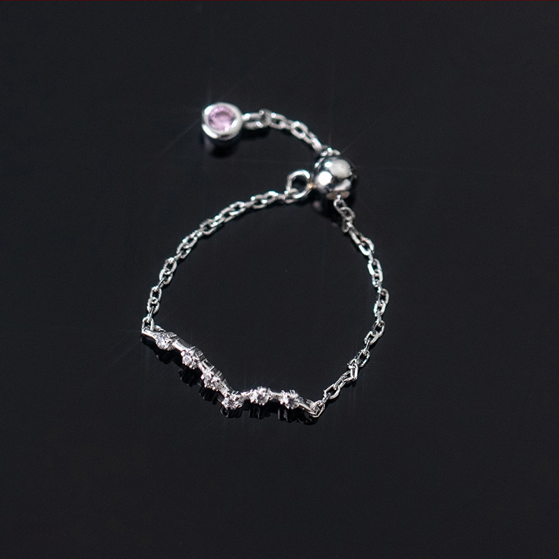 Dámsky strieborný prsteň s 925 v kórejskom štýle, módny, s diamantmi vsadenými, dvanástimi súhvezdiami, elegantný prsteň s svetelnými korálkami, ukazovák, dámsky prsteň J4963