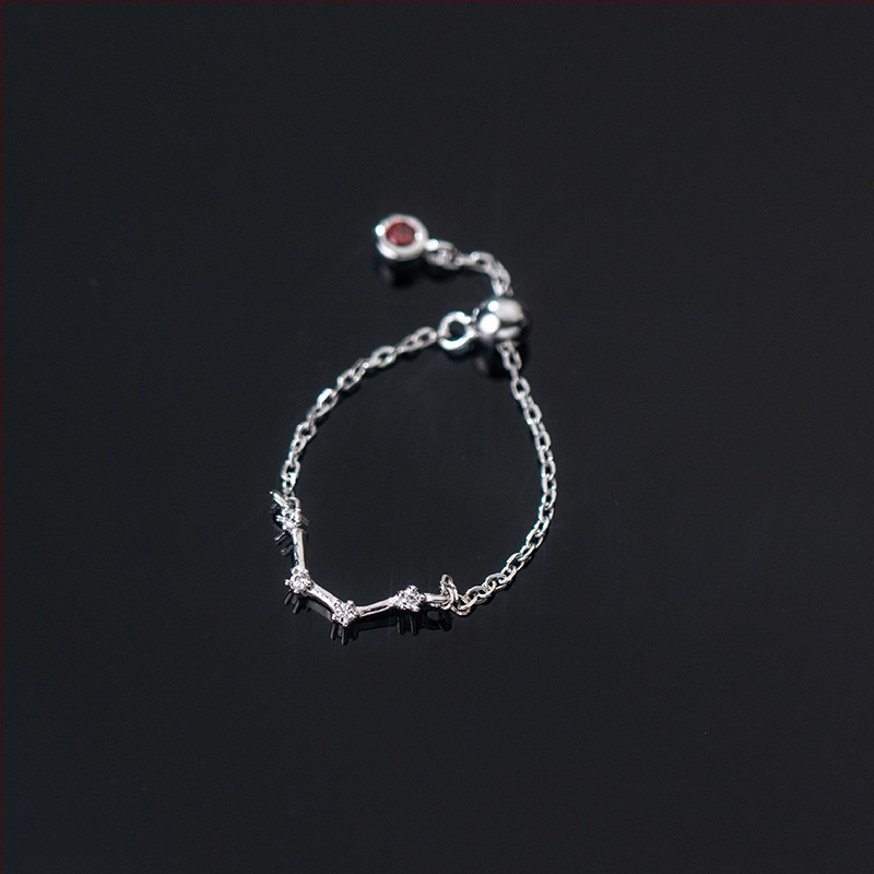 Dámsky strieborný prsteň s 925 v kórejskom štýle, módny, s diamantmi vsadenými, dvanástimi súhvezdiami, elegantný prsteň s svetelnými korálkami, ukazovák, dámsky prsteň J4963