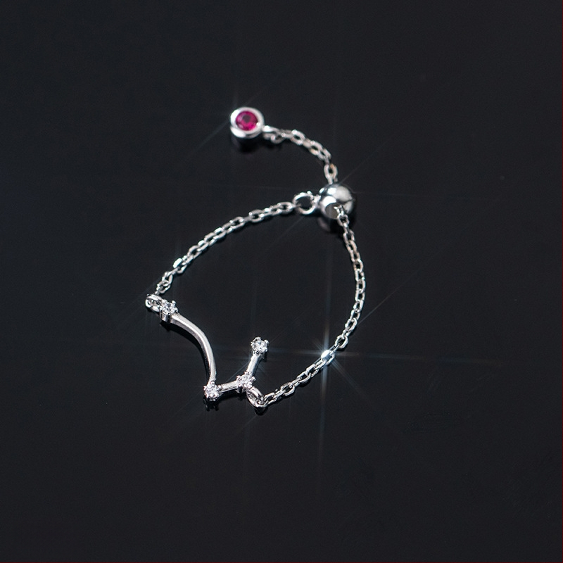 Dámsky strieborný prsteň s 925 v kórejskom štýle, módny, s diamantmi vsadenými, dvanástimi súhvezdiami, elegantný prsteň s svetelnými korálkami, ukazovák, dámsky prsteň J4963