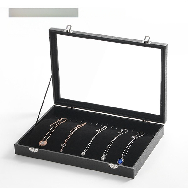 Didelės talpos aksominė žiedų, papuošalų laikymo dėžutė, permatoma padėklo, papuošalų, karolių, papuošalų dėžutė, laikymo dėžutė