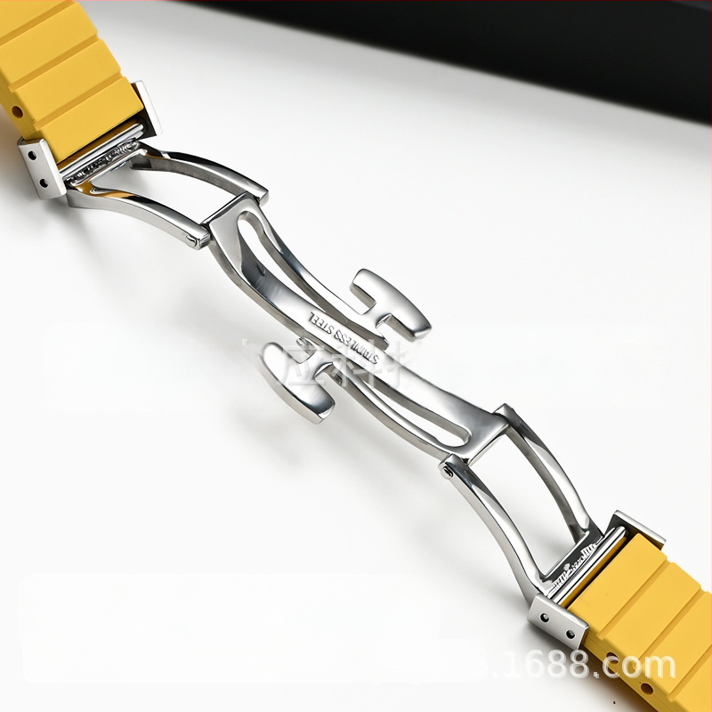 Fluoru gumijas ātrās atbrīvošanas pulksteņa siksniņa ir piemērota Omega Seiko Xitiecheng dubultspiedes tauriņa sprādzes 20/22 mm pulksteņu aksesuāriem.