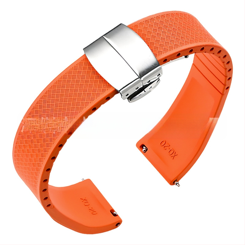 Fluoru gumijas ātrās atbrīvošanas pulksteņa siksniņa ir piemērota Omega Seiko Xitiecheng dubultspiedes tauriņa sprādzes 20/22 mm pulksteņu aksesuāriem.