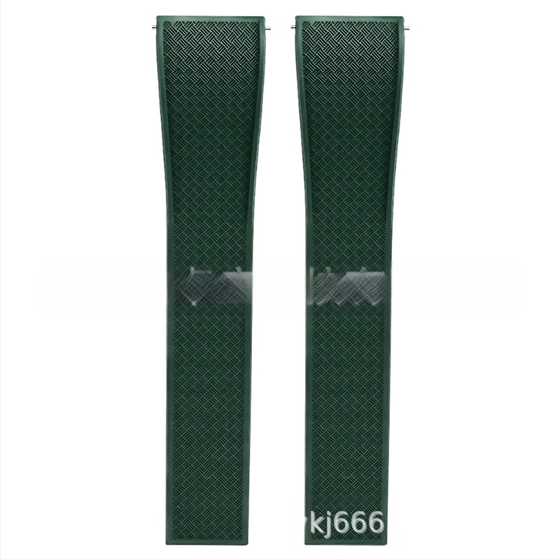 Fluoru gumijas ātrās atbrīvošanas pulksteņa siksniņa ir piemērota Omega Seiko Xitiecheng dubultspiedes tauriņa sprādzes 20/22 mm pulksteņu aksesuāriem.