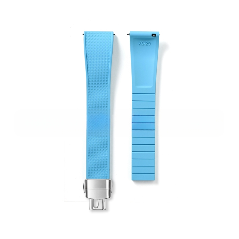 Fluoru gumijas ātrās atbrīvošanas pulksteņa siksniņa ir piemērota Omega Seiko Xitiecheng dubultspiedes tauriņa sprādzes 20/22 mm pulksteņu aksesuāriem.