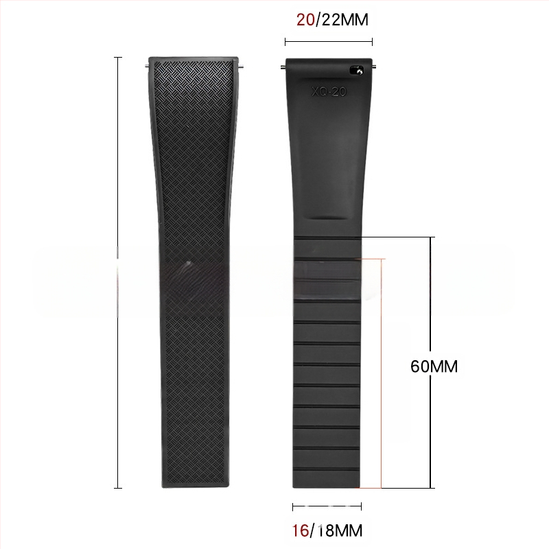 Fluoru gumijas ātrās atbrīvošanas pulksteņa siksniņa ir piemērota Omega Seiko Xitiecheng dubultspiedes tauriņa sprādzes 20/22 mm pulksteņu aksesuāriem.