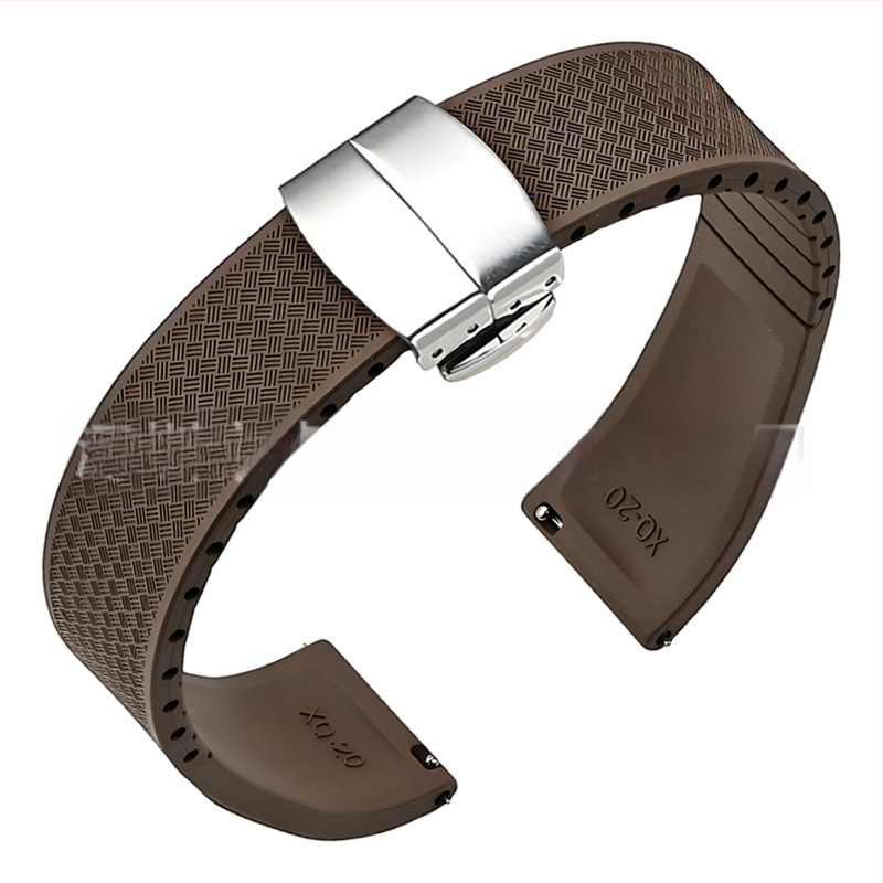 Fluoru gumijas ātrās atbrīvošanas pulksteņa siksniņa ir piemērota Omega Seiko Xitiecheng dubultspiedes tauriņa sprādzes 20/22 mm pulksteņu aksesuāriem.