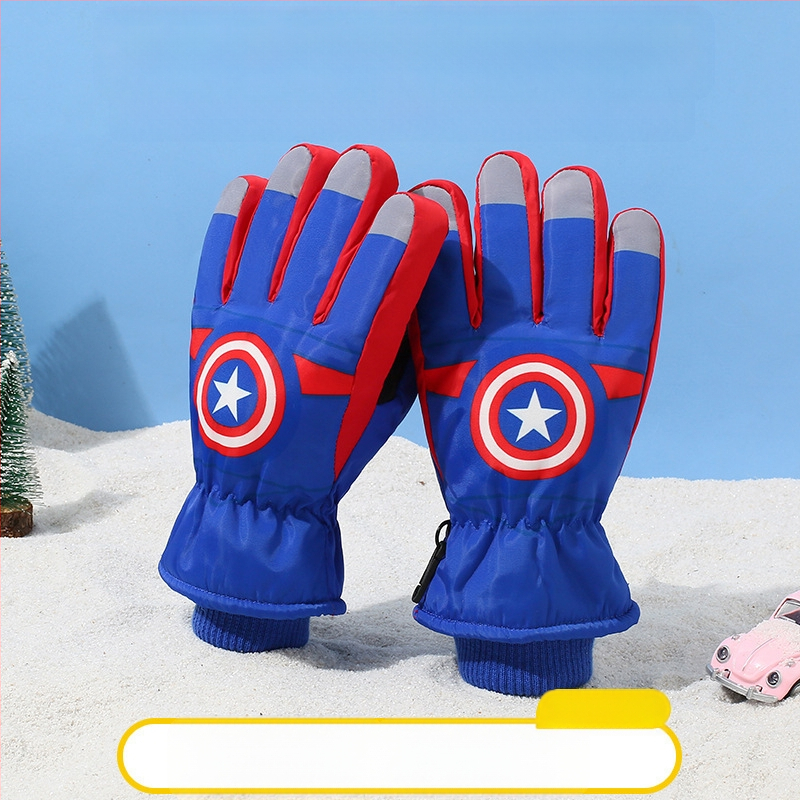 Laste suusakindad Laste soojad lumemängukindad Veekindlad talvebeebipoisid ja -tüdrukud Sametist paksendatud õpilaste jalgrattasõidukindad