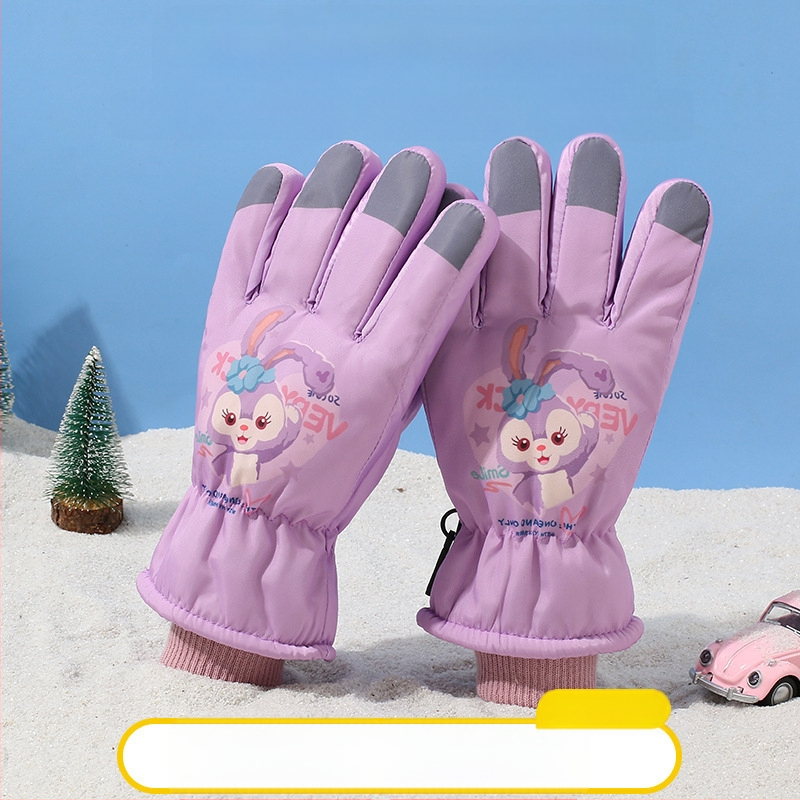 Laste suusakindad Laste soojad lumemängukindad Veekindlad talvebeebipoisid ja -tüdrukud Sametist paksendatud õpilaste jalgrattasõidukindad