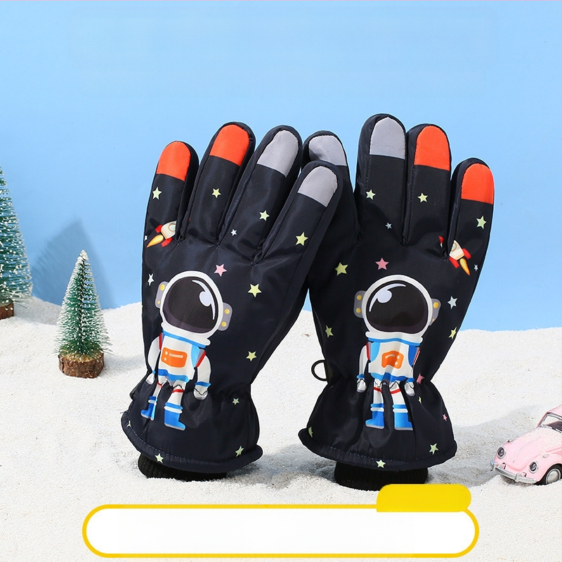 Laste suusakindad Laste soojad lumemängukindad Veekindlad talvebeebipoisid ja -tüdrukud Sametist paksendatud õpilaste jalgrattasõidukindad