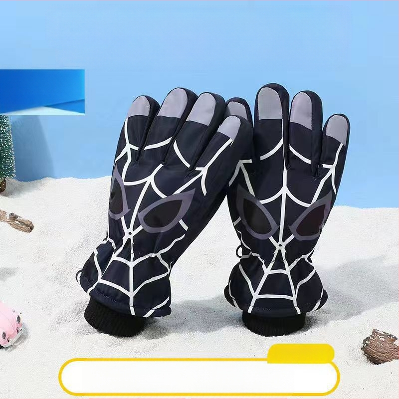 Laste suusakindad Laste soojad lumemängukindad Veekindlad talvebeebipoisid ja -tüdrukud Sametist paksendatud õpilaste jalgrattasõidukindad