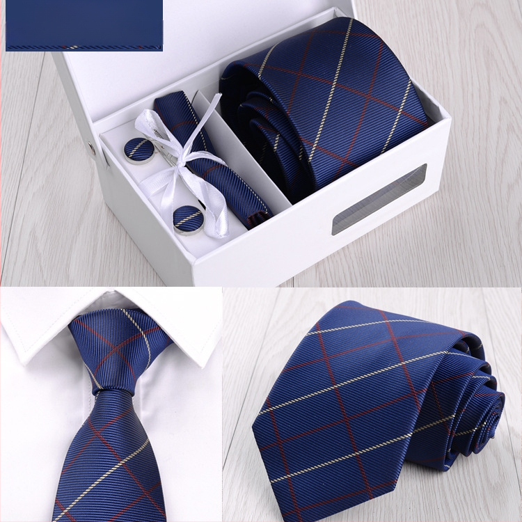 Fabriko vyriškas šešių dalių kostiumas, juodas, 8 cm ilgio, dryžuotas, rankinis kaklaraištis, jaunikio vestuvių dovanų dėžutė