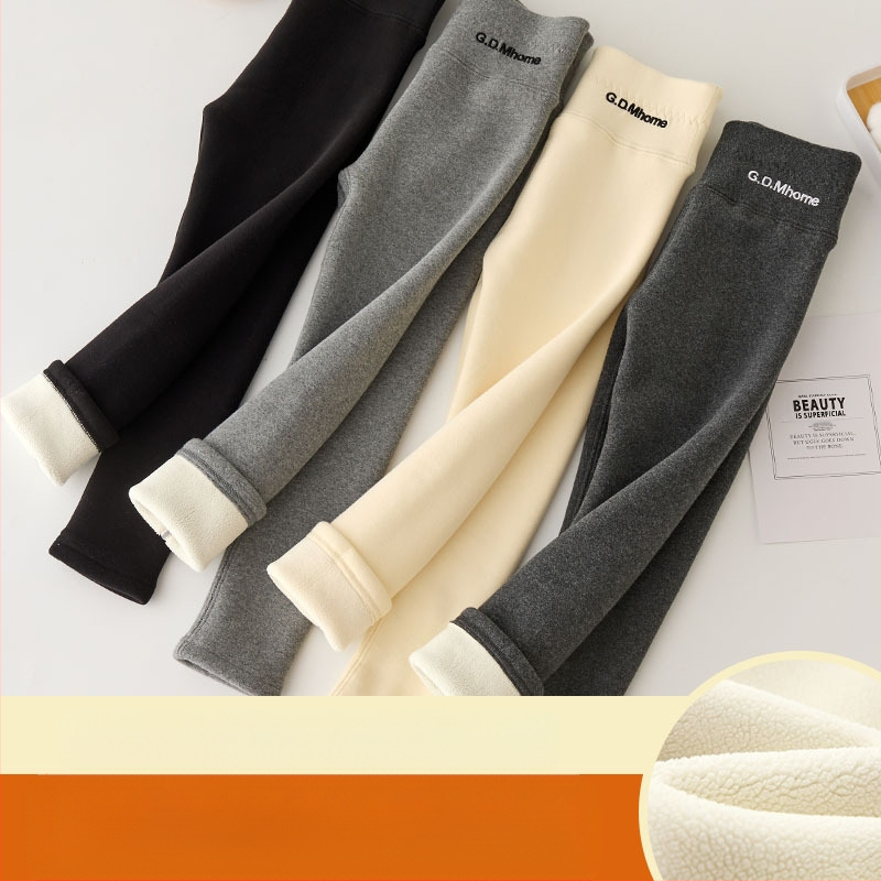 Tüdrukute fliisvoodriga retuusid, paksendatud sügis- ja talveriided, valged, ühes tükis sametist soojad talvepüksid, mustad, laste soojad püksid