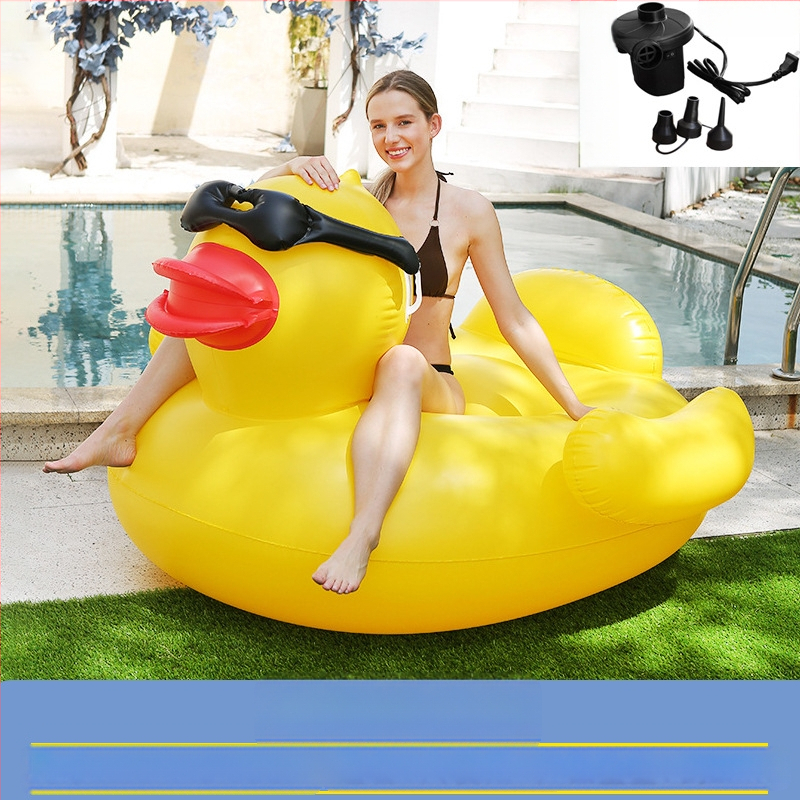 Prillid Suur Kollane Part Suvine Puhkus Ujuv Vee Täispuhutav Ujumisrõnga Kinnitus Paksendatud Part Välis Rafting Ujuvvoodi