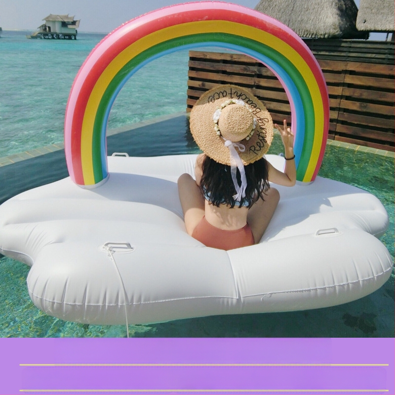 Prillid Suur Kollane Part Suvine Puhkus Ujuv Vee Täispuhutav Ujumisrõnga Kinnitus Paksendatud Part Välis Rafting Ujuvvoodi