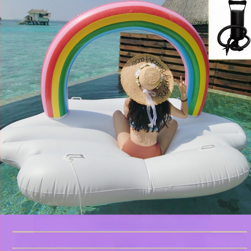 Prillid Suur Kollane Part Suvine Puhkus Ujuv Vee Täispuhutav Ujumisrõnga Kinnitus Paksendatud Part Välis Rafting Ujuvvoodi