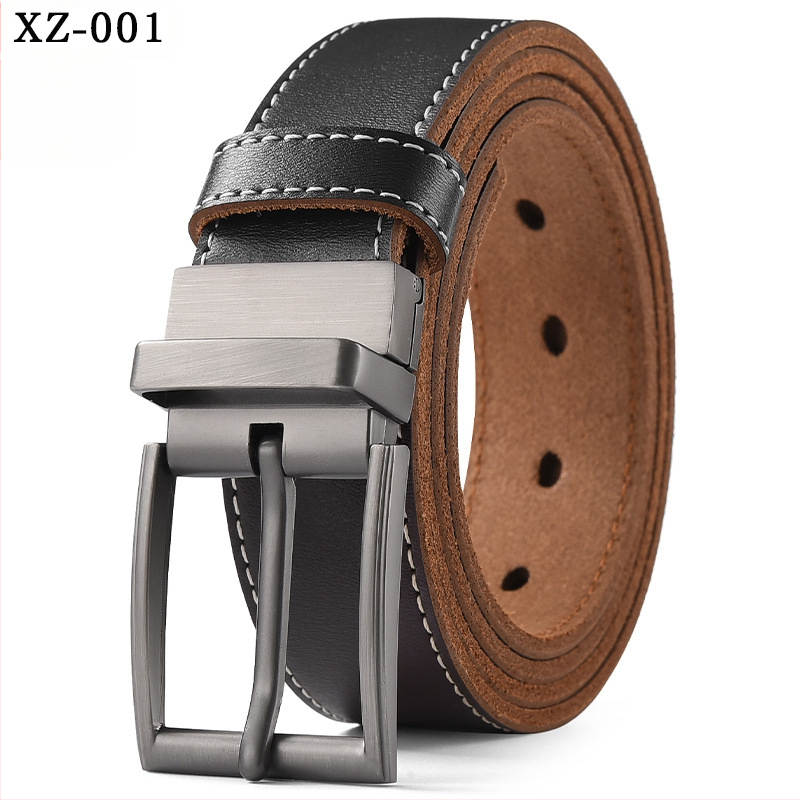 Vyriškas laisvalaikio stiliaus diržas su sagtimi iš karvės odos, universalus, natūralios odos diržas, eksportuojamas iš užsienio gamyklos.