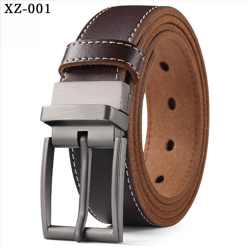 Vyriškas laisvalaikio stiliaus diržas su sagtimi iš karvės odos, universalus, natūralios odos diržas, eksportuojamas iš užsienio gamyklos.