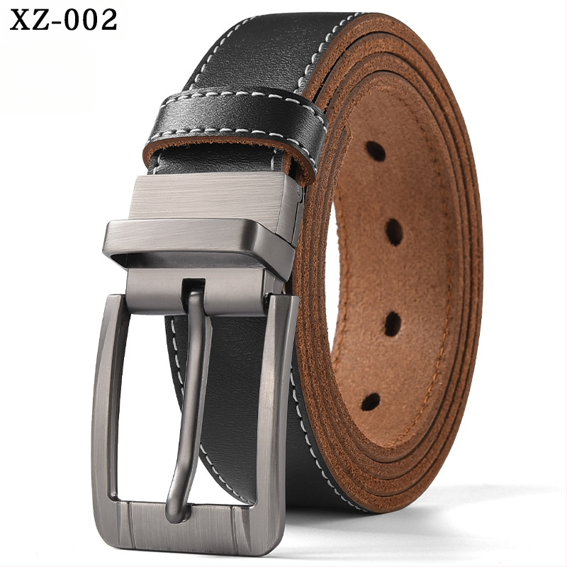 Vyriškas laisvalaikio stiliaus diržas su sagtimi iš karvės odos, universalus, natūralios odos diržas, eksportuojamas iš užsienio gamyklos.