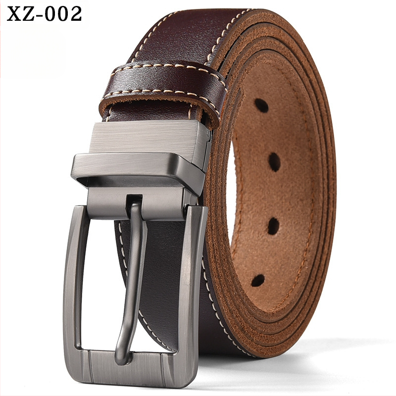 Vyriškas laisvalaikio stiliaus diržas su sagtimi iš karvės odos, universalus, natūralios odos diržas, eksportuojamas iš užsienio gamyklos.