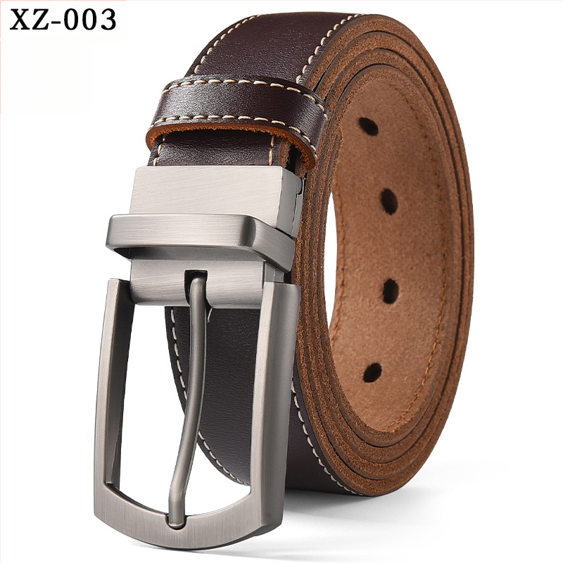 Vyriškas laisvalaikio stiliaus diržas su sagtimi iš karvės odos, universalus, natūralios odos diržas, eksportuojamas iš užsienio gamyklos.