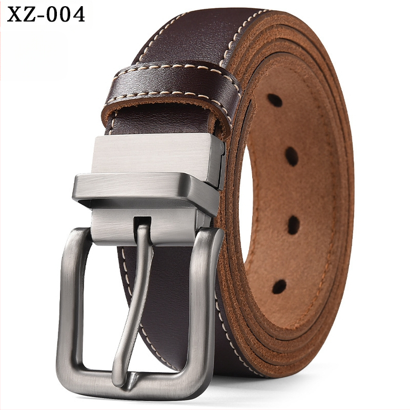 Vyriškas laisvalaikio stiliaus diržas su sagtimi iš karvės odos, universalus, natūralios odos diržas, eksportuojamas iš užsienio gamyklos.